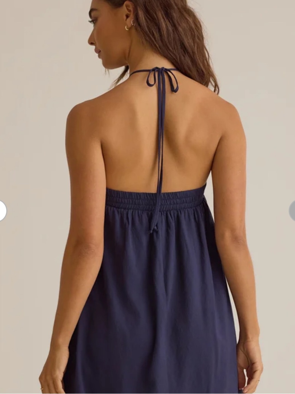 Altar'd State Navy Linen Halter Dress - Picture 2 of 5